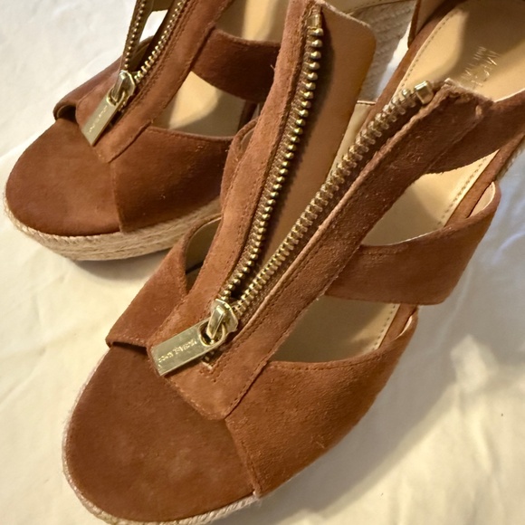 Michael Kors Brown Suede Damita Espadrille Wedge Sandals - Picture 10 of 10